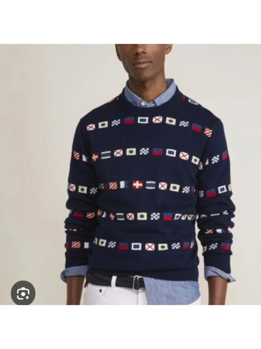 Vineyard Vines Sweater Mens XXL Navy Burgee Flag Cashmere Blend Nautical NEW